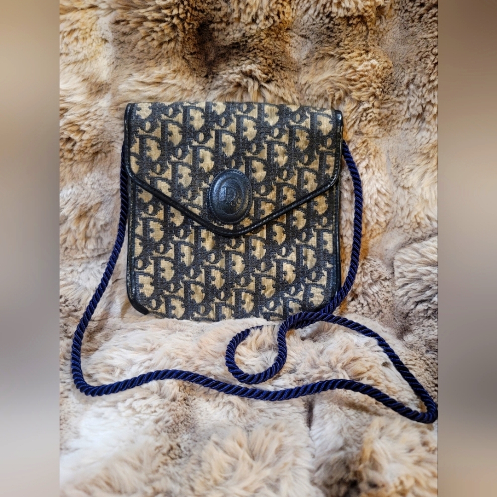 Vintage and Rare 1970s Christian Dior Trotter Flap Bag with Yarn Straps